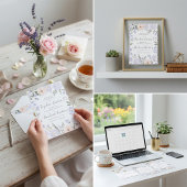 Elegant Lavender Blush Floral Wedding Shower  Kaart