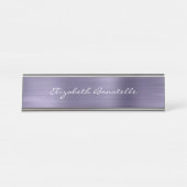 Elegant Lavender Borhed Metal Handschrift Bureau Naambordje (Voorkant)