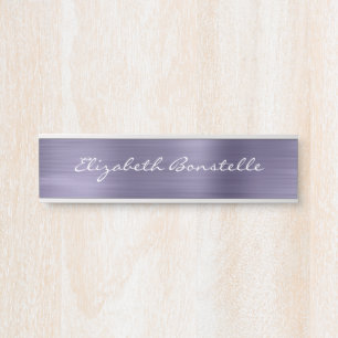 Elegant Lavender Borhed Metal Handschrift Deurbordje