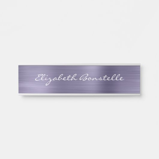 Elegant Lavender Borhed Metal Handschrift Deurbordje (Voorkant)
