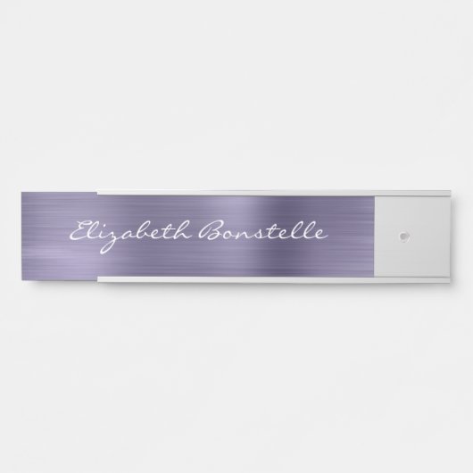 Elegant Lavender Borhed Metal Handschrift Deurbordje (Voorkant)