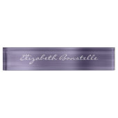 Elegant Lavender Borhed Metal Handschrift Naambordje (Voorkant)