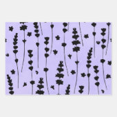 Elegant Lavender Botanisch Inpakpapier Vel (Voorkant 3)