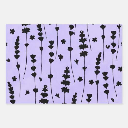 Elegant Lavender Botanisch Inpakpapier Vel (Voorkant 3)