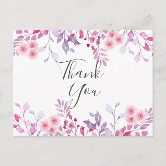 Elegant Lavender Bouquet Script Business Hartelijk Briefkaart (Voorkant)