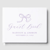 Elegant Lavender Bow Wedding Gastenboek (Voorkant)