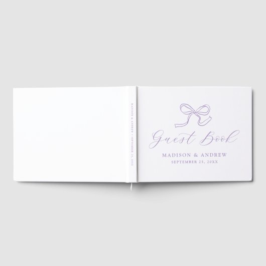 Elegant Lavender Bow Wedding Gastenboek (Volledig)