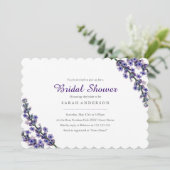 Elegant Lavender Bridal Shower Invitation Kaart (Staand voorkant)