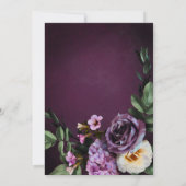 Elegant Lavender & Burgundy Floral Script Wedding Kaart (Achterkant)