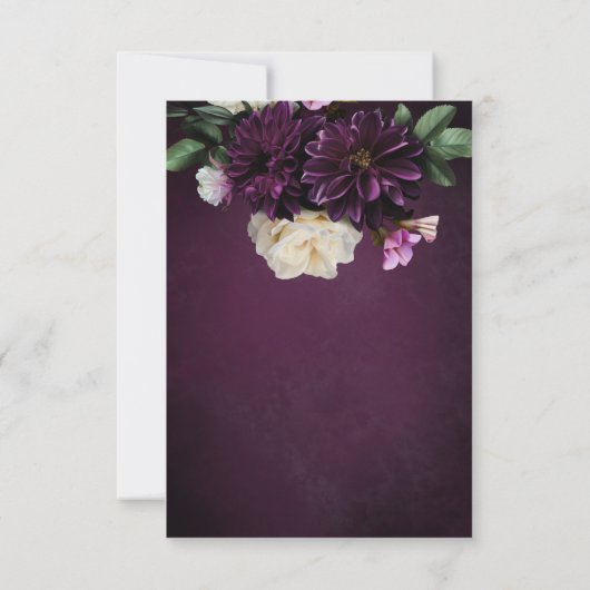 Elegant Lavender & Burgundy Floral Script Wedding Save The Date (Achterkant)