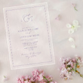 Elegant Lavender Calligraphy Monogram Wedding Acryl Uitnodigingen