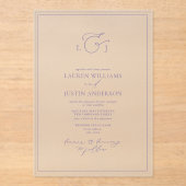 Elegant Lavender Calligraphy Monogram Wedding Acryl Uitnodigingen (Voorkant)