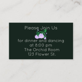 Elegant Lavender Camellia Reception Informatiekaartje