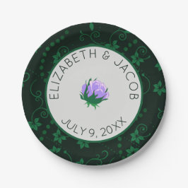 Elegant Lavender Camellia Wedding Papieren Bordje