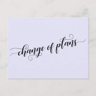 Elegant Lavender Change of Plans Postponed Wedding Briefkaart