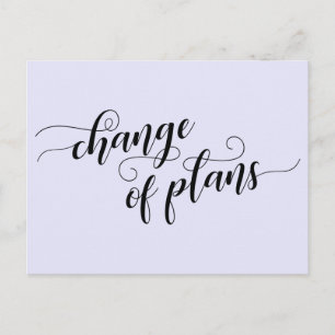 Elegant Lavender Change of Plans Postponed Wedding Briefkaart