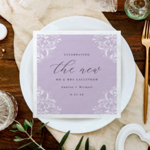 Elegant Lavender  Classic Wedding Napkins Servet