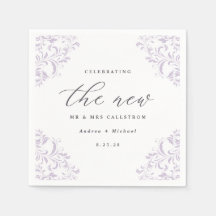 Elegant Lavender  Classic Wedding Napkins