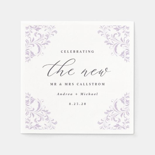 Elegant Lavender  Classic Wedding Napkins Servet (Voorkant)