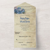 Elegant Lavender Country Floral Rustic Wedding All In One Uitnodiging (Binnen)