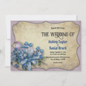 Elegant Lavender Country Floral Rustic Wedding Kaart (Voorkant)
