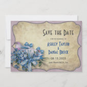 Elegant Lavender Country Floral Rustic Wedding Save The Date (Voorkant)