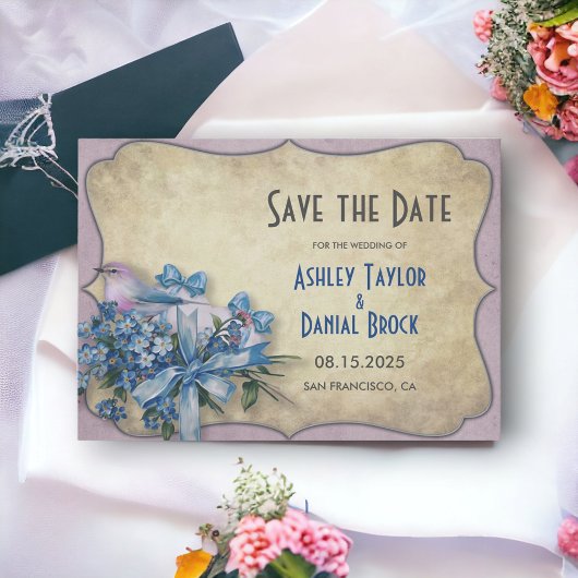 Elegant Lavender Country Floral Rustic Wedding Save The Date