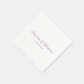 Elegant lavender Custom Script Names Date Weddensc Servet (Hoek)