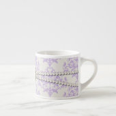 Elegant Lavender Damask met Pearls Espresso Mok (Rechts)