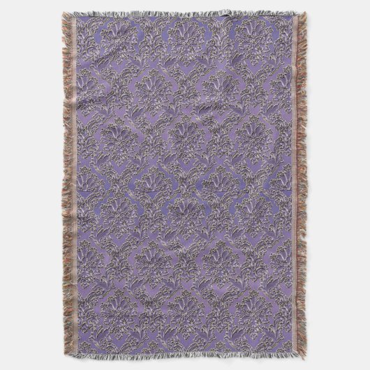 Elegant  Lavender Damask Throw Blanket Deken (Voorkant Verticaal)
