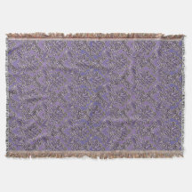 Elegant Lavender Damask Throw Blanket
