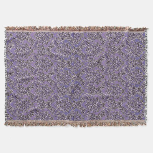 Elegant Lavender Damask Throw Blanket Deken (Voorkant)