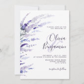Elegant Lavender Dusty Paarse Floral Lila Wedding Kaart (Voorkant)