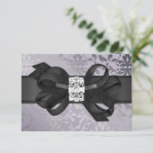 Elegant Lavender en Silver RSVP met Bow (Staand voorkant)