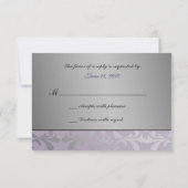 Elegant Lavender en Silver RSVP met Bow Kaartje (Achterkant)