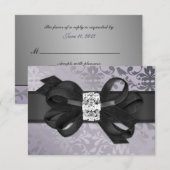 Elegant Lavender en Silver RSVP met Bow Kaartje (Voorkant / Achterkant)