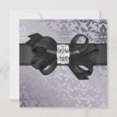 Elegant Lavender en Silver Uitnodiging met Bow (Voorkant)