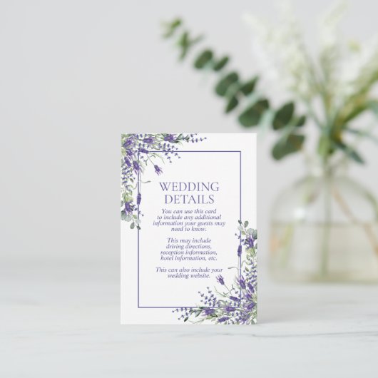 Elegant lavender Eucalyptus Botanische gegevens Informatiekaartje (Staand voorkant)