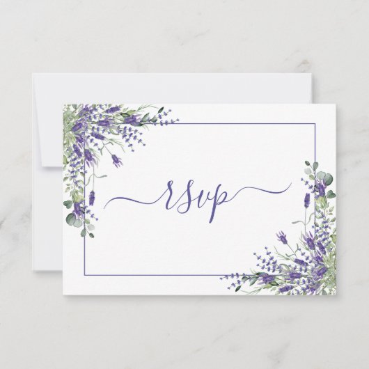 Elegant Lavender Eucalyptus Botanische Script RSVP (Voorkant)