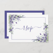 Elegant Lavender Eucalyptus Botanische Script RSVP (Voorkant / Achterkant)