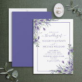 Elegant Lavender Eucalyptus Floral Script Weddensc Kaart