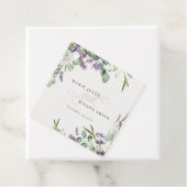 Elegant Lavender Eucalyptus Leafy Foliage Wedding Bedankjes Labels (In situ)