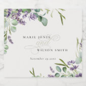 Elegant Lavender Eucalyptus Leafy Foliage Wedding Bier Etiket (Enkel label)
