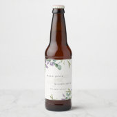 Elegant Lavender Eucalyptus Leafy Foliage Wedding Bier Etiket (Voorkant)