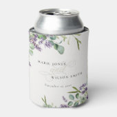 Elegant Lavender Eucalyptus Leafy Foliage Wedding Blikjeskoeler (Blikje Voorkant)