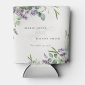 Elegant Lavender Eucalyptus Leafy Foliage Wedding Blikjeskoeler (Voorkant)