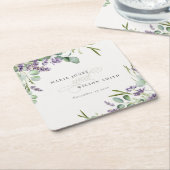 Elegant Lavender Eucalyptus Leafy Foliage Wedding Kartonnen Onderzetters (Schuin)