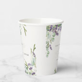Elegant Lavender Eucalyptus Leafy Foliage Wedding Papieren Bekers (Links)