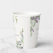 Elegant Lavender Eucalyptus Leafy Foliage Wedding Papieren Bekers (Rechts)