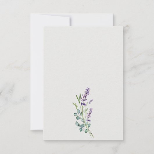 Elegant Lavender Eucalyptus Leafy Foliage Wedding RSVP Kaartje (Achterkant)